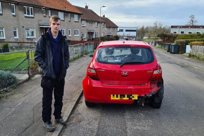 Teen is devastated after the parked car was smashed by a driver from Edinburgh

