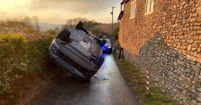 The wrong car in East Devon was recovered by police after an accident

