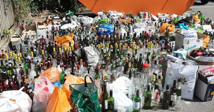 Sainsbury's bottle bank is overflowing with 