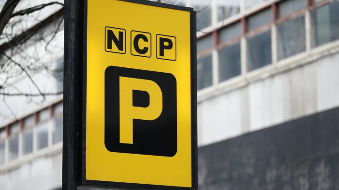 An NCP car park sign in London