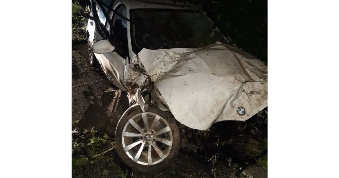 Driver arrested after car overturned on M56

