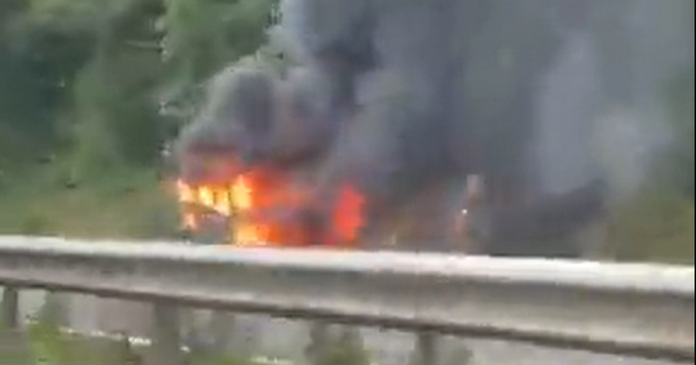M50 traffic live: car fire causes two miles of delays

