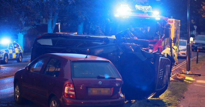 Emergency call after a car rollover on Sussex Street

