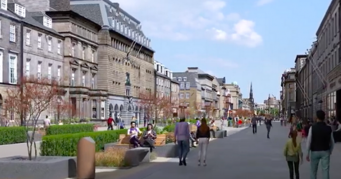 Plans to ban cars on Edinburgh George Street are nearing completion


