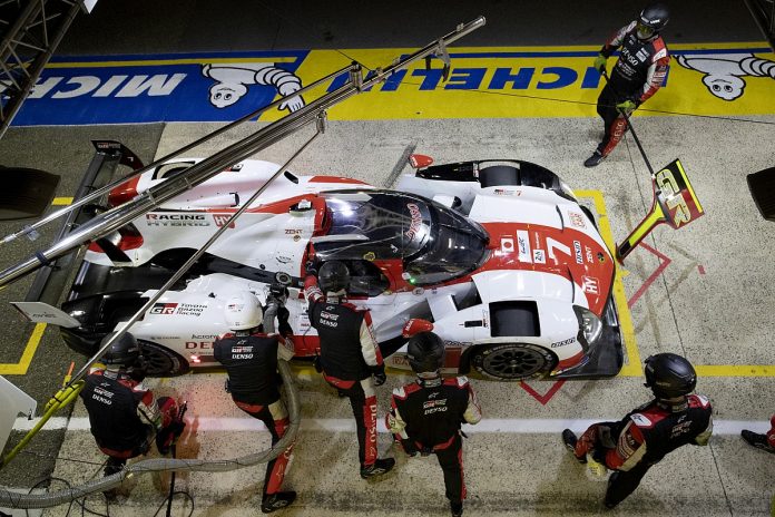 # 7 Toyota leads sister car 8 halfway through

