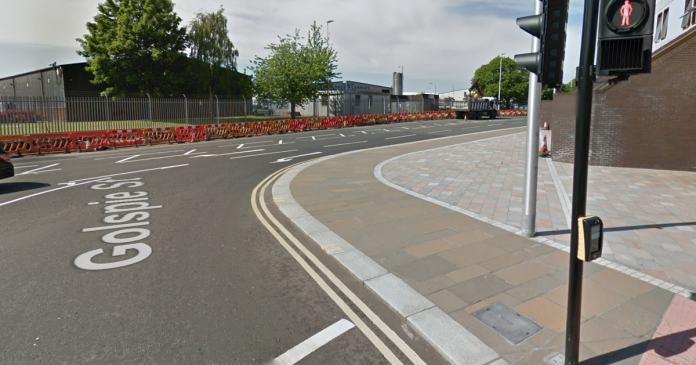 A Glasgow man was arrested after an overturned car was found in an accident in Govan

