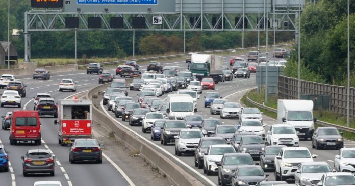 Two-car accident near the Trafford Center causes long delays on the M60 through Salford

