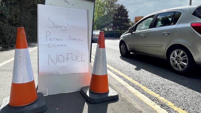 Bristol: Man pushes car to Brislington gas station as panic buying continues

