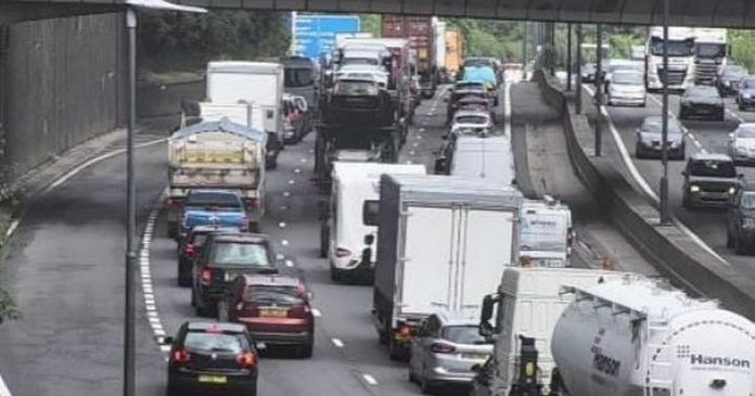 M5 motorway sinkhole and M4 car fire cause chaos

