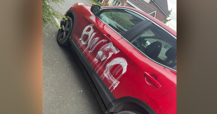 A Wigan supporter's car was defaced by Bolton fans after mass problems broke out in a heated derby with police investigations

