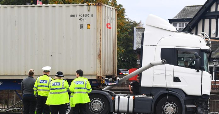 Road closed after truck drove out of the way

