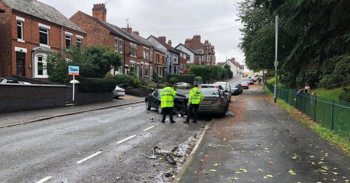 Woman injured after a car accident in a parked car near Hollycroft Park in Hinckley

