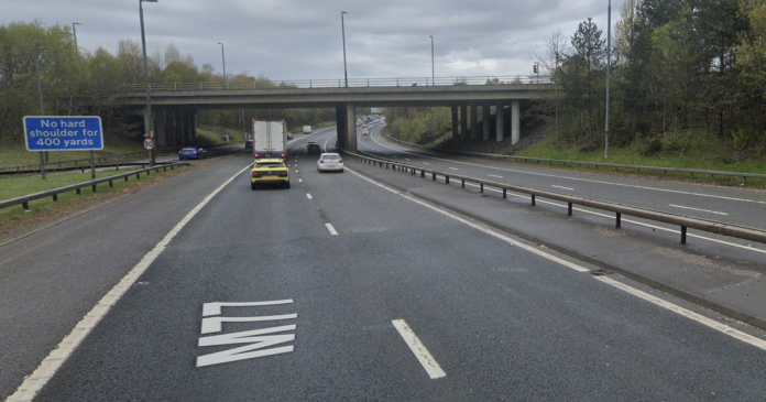 Glasgow's M77 was locked by police after a two car accident when a man was arrested

