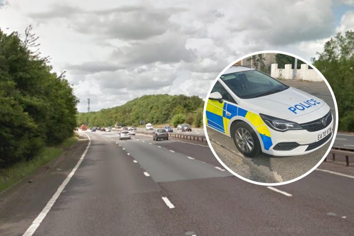 A12: Truck and car crash between Stanway and Marks Tey

