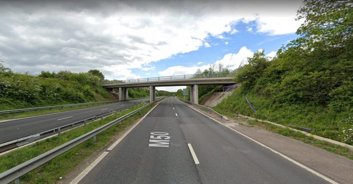 Car crashed into the median of the M50

