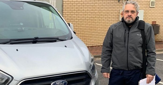 The tow truck pulled my van across the parking lot, but it was the wrong vehicle, says the Nottinghamshire man on the training course

