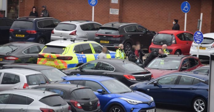 Four cars crash in the retail park when a man is hospitalized

