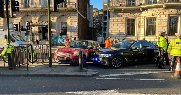 Police car smashes into Mini in dramatic chase with men arrested for burglary
