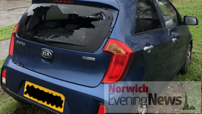 Brick thrown through car window, owner scared

