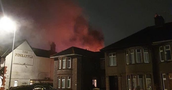 Cardiff sky lit up after van catches fire in supermarket car park
