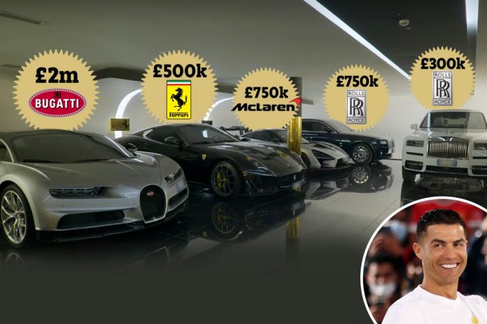 Inside Cristiano Ronaldo's garage where he keeps his £17m fleet of supercars as Georgina gives mansion tour on Netflix
