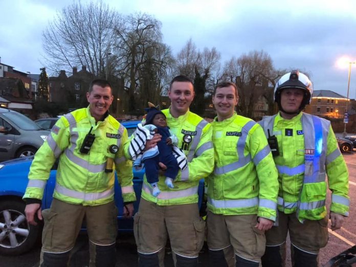 Oxford firefighters rescue baby accidentally locked in car
