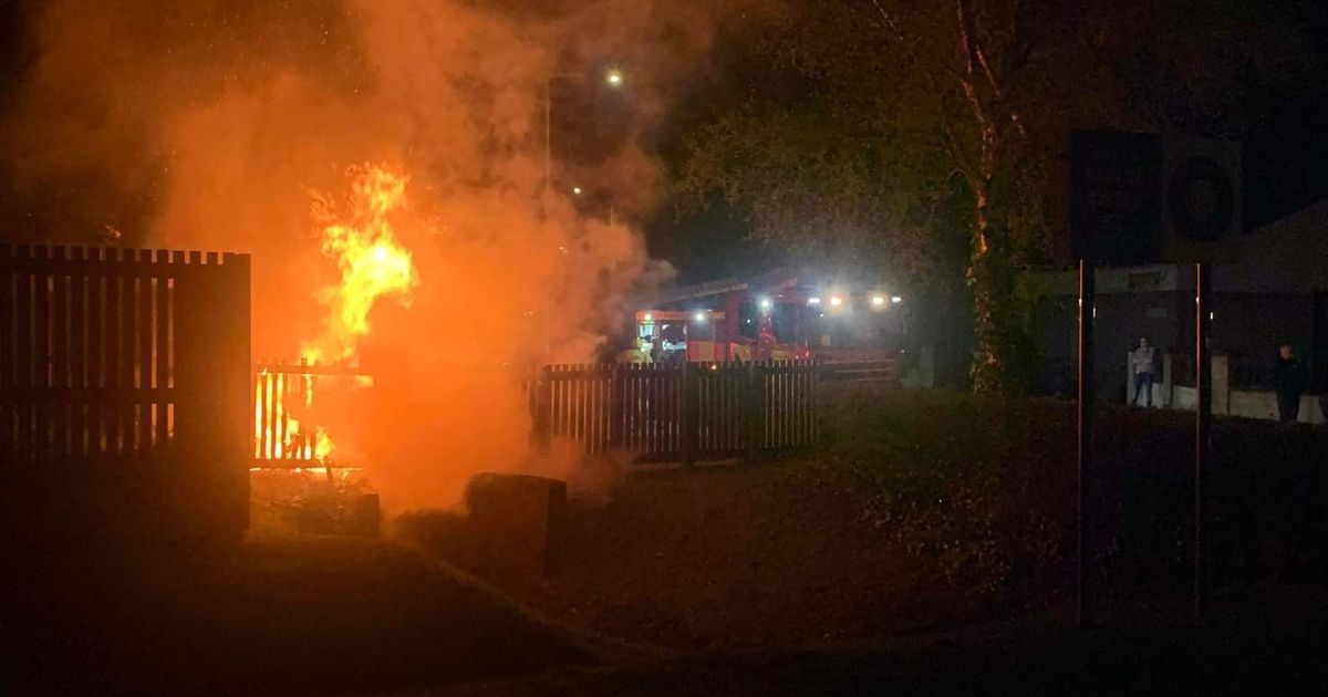 Car goes up in flames on Scots street as emergency services tackle inferno
