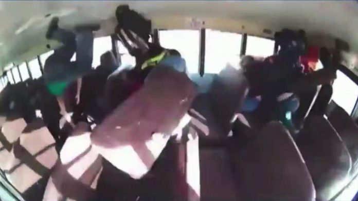  School bus crash: Video captures horrifying moment pupils are hit by car racing at 110mph |  U.S. News
