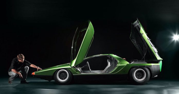 Piotr-Degler-and-the-1968-Bertone-Alfa-Romeo-Carabo-Concept 