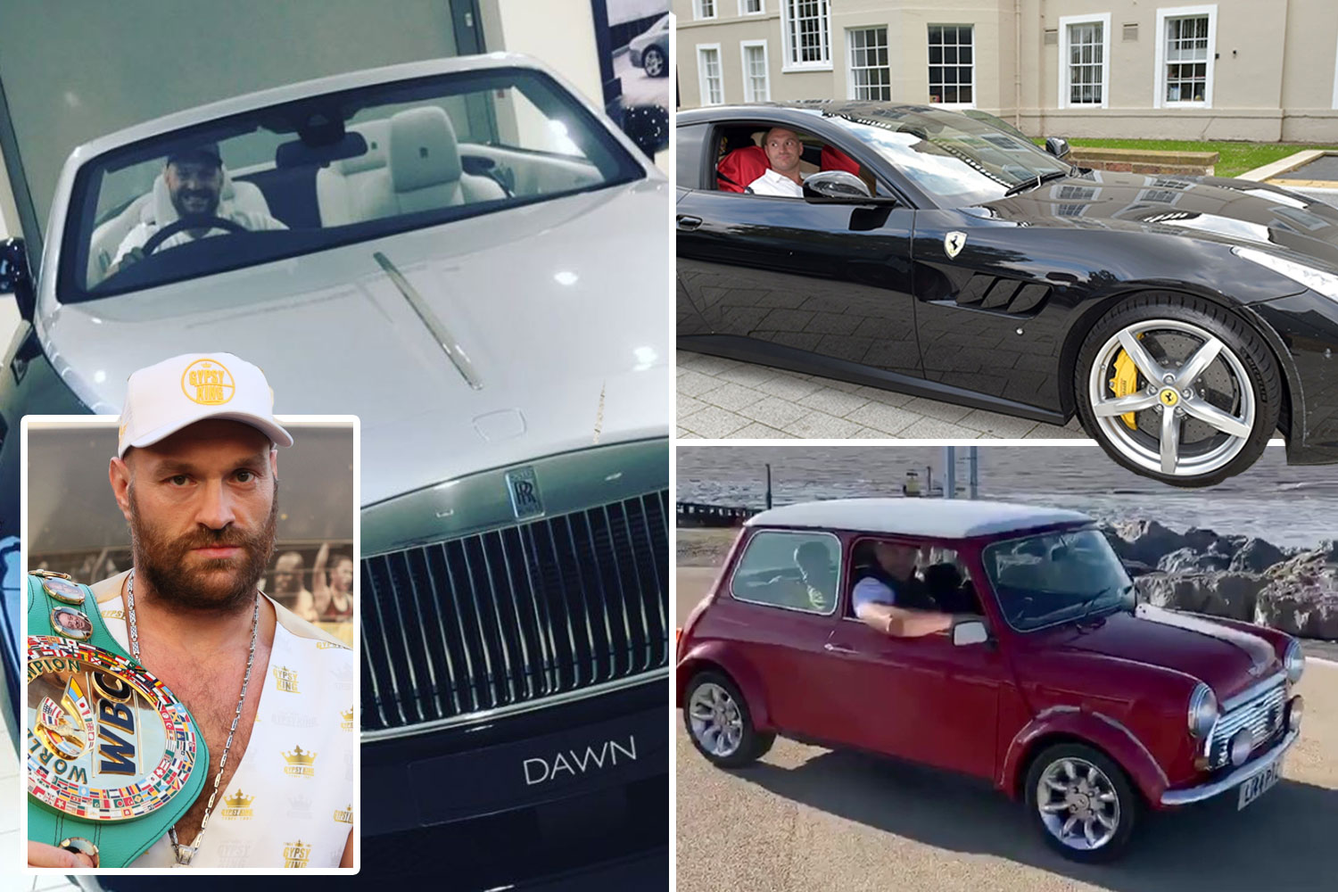 Tyson Fury's amazing car collection boasts luxury Rolls-Royces and Ferrari supercars and a humble Mini Cooper
