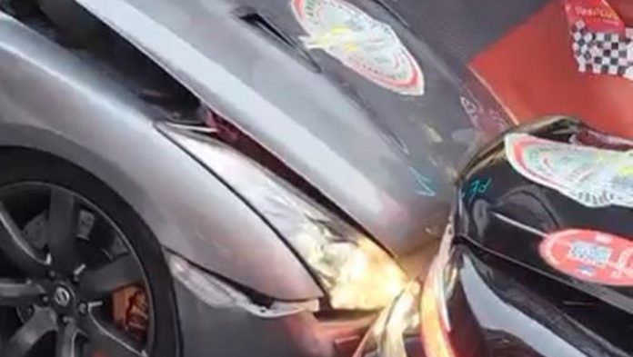 Cannonball super car rear ends another in Sligo's main street
