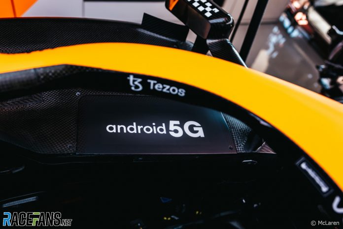 McLaren using new technology to change sponsor logos on car in real-time · RaceFans
