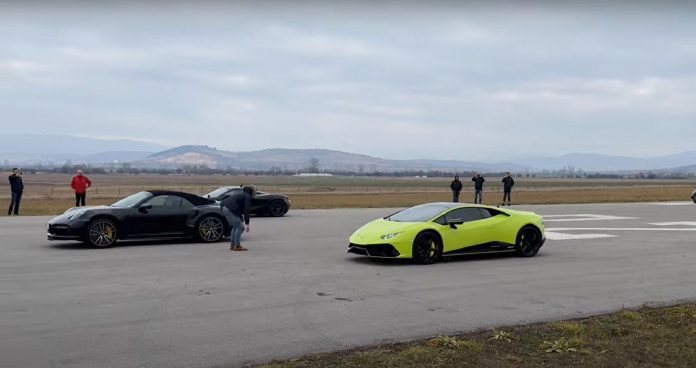 Porsche 911 Turbo S VS McLaren 720s Vs Lamborghini Huracan Drag Race